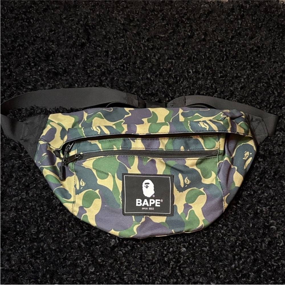 Bape Green and Yellow Camouflage Belt Bag